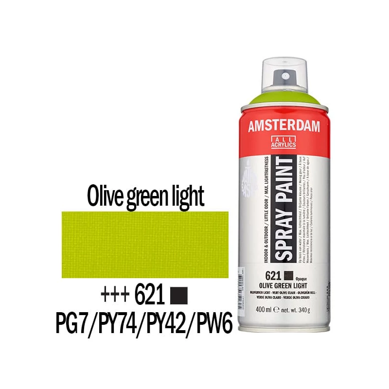 Talens Amsterdam vízbázisú akrilfesték spray, 400 ml - 621, olive green light