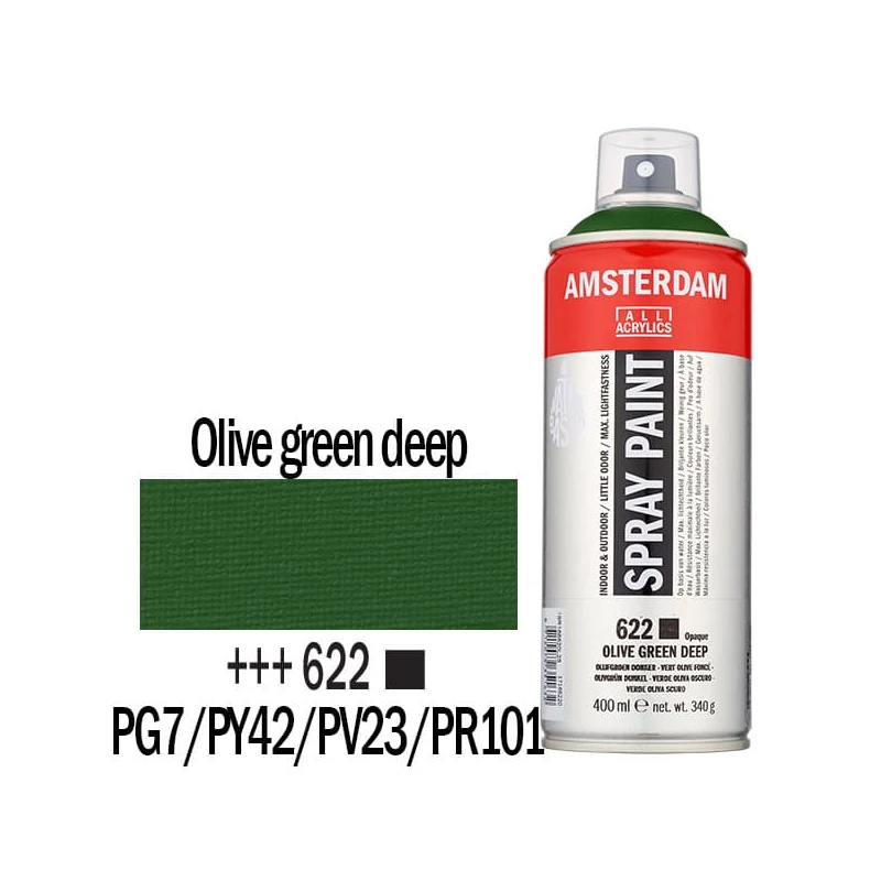 Talens Amsterdam vízbázisú akrilfesték spray, 400 ml - 622, olive green deep