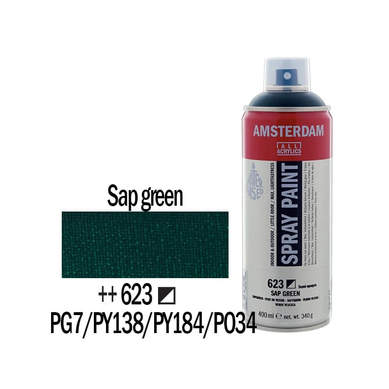 Talens Amsterdam vízbázisú akrilfesték spray, 400 ml - 623, sap green