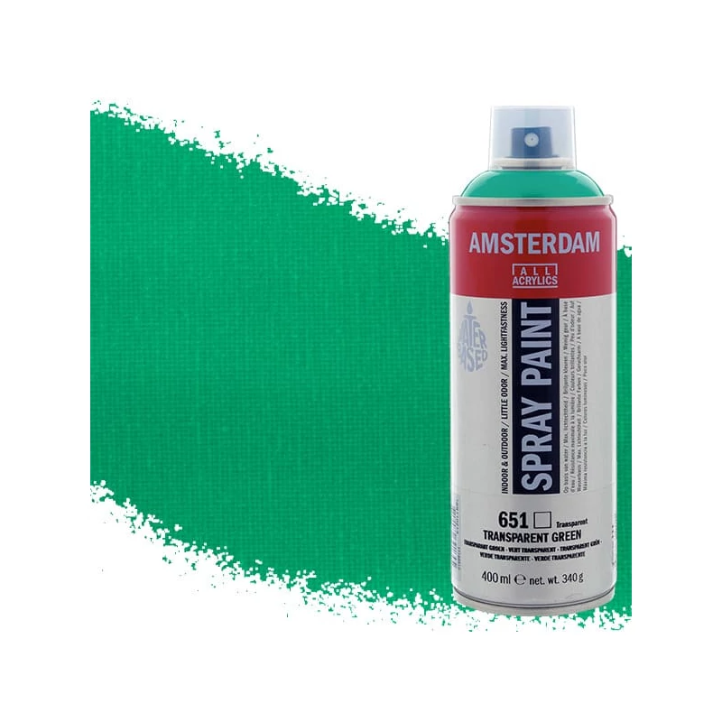 Talens Amsterdam vízbázisú akrilfesték spray, 400 ml - 651, transparent green