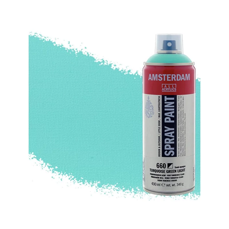 Talens Amsterdam vízbázisú akrilfesték spray, 400 ml - 660, turquoise green light