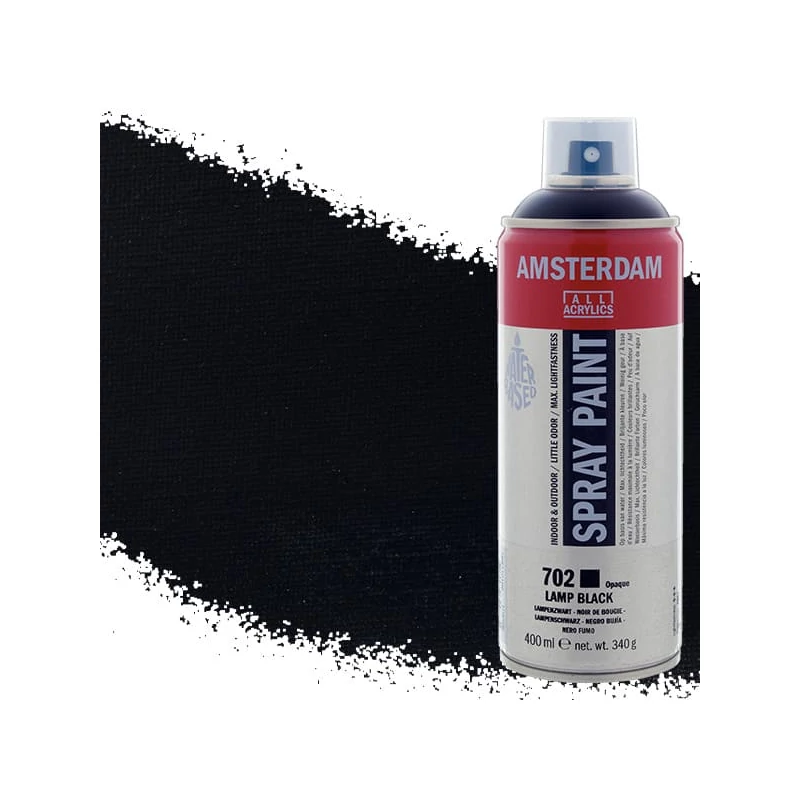 Talens Amsterdam vízbázisú akrilfesték spray, 400 ml - 702, lamp black