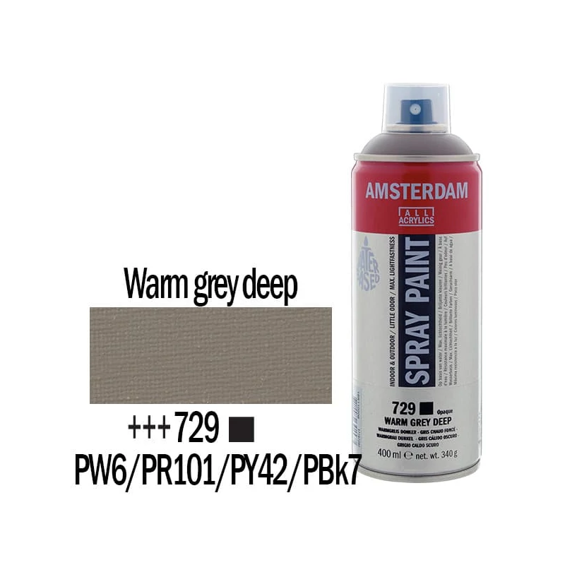 Talens Amsterdam vízbázisú akrilfesték spray, 400 ml - 729, warm grey deep