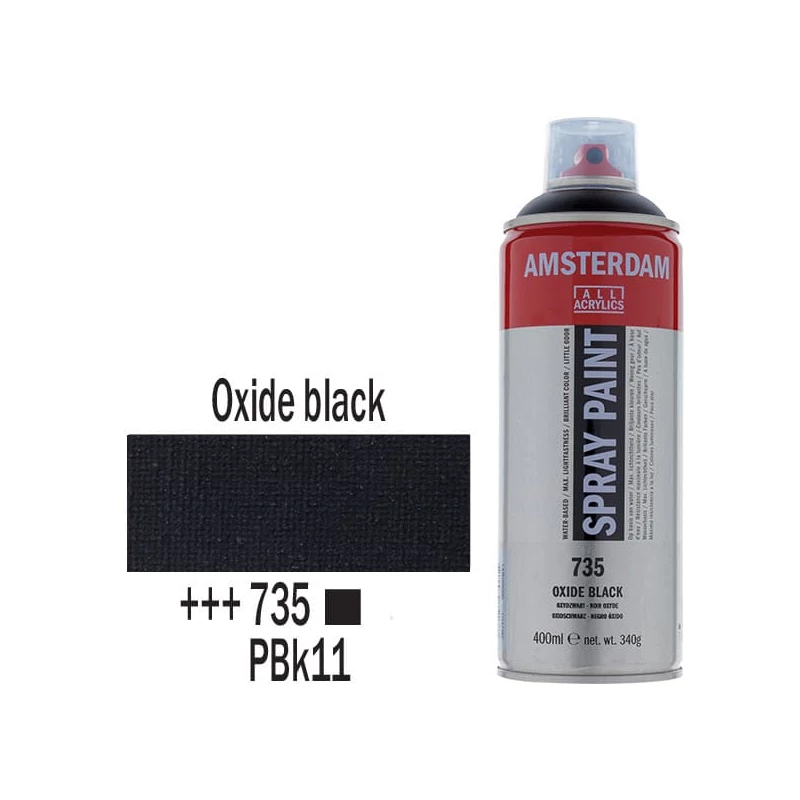 Talens Amsterdam vízbázisú akrilfesték spray, 400 ml - 735, oxide black