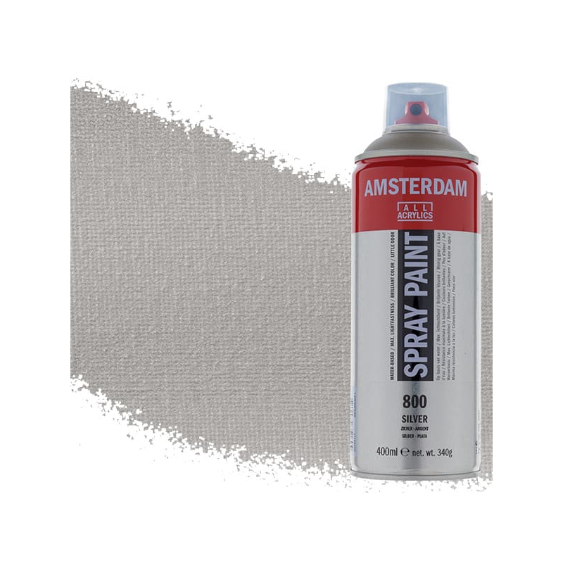 Talens Amsterdam vízbázisú akrilfesték spray, 400 ml - 800, silver