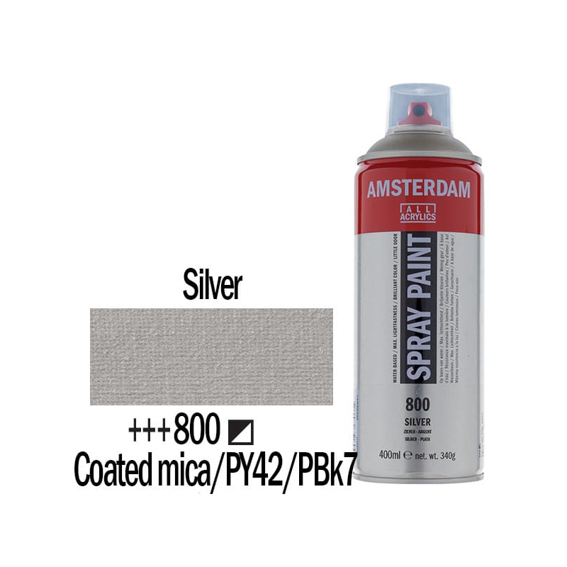 Talens Amsterdam vízbázisú akrilfesték spray, 400 ml - 800, silver