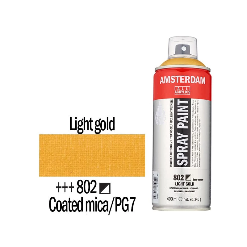 Talens Amsterdam vízbázisú akrilfesték spray, 400 ml - 802, light gold