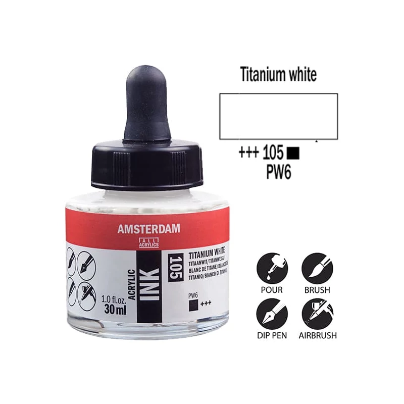 Talens Amsterdam akriltinta, 30 ml - 105, titanium white