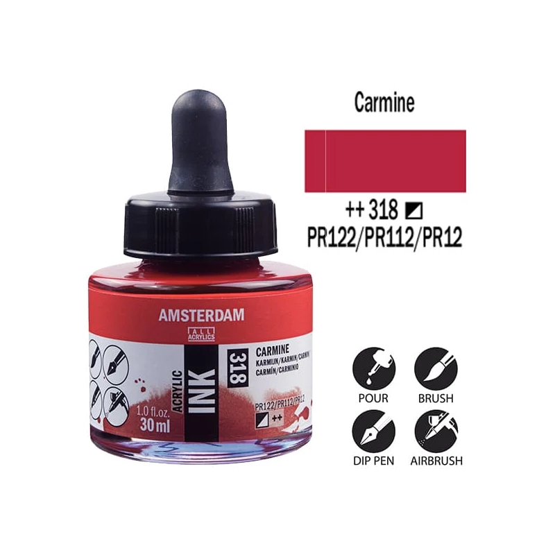 Talens Amsterdam akriltinta, 30 ml - 318, carmine