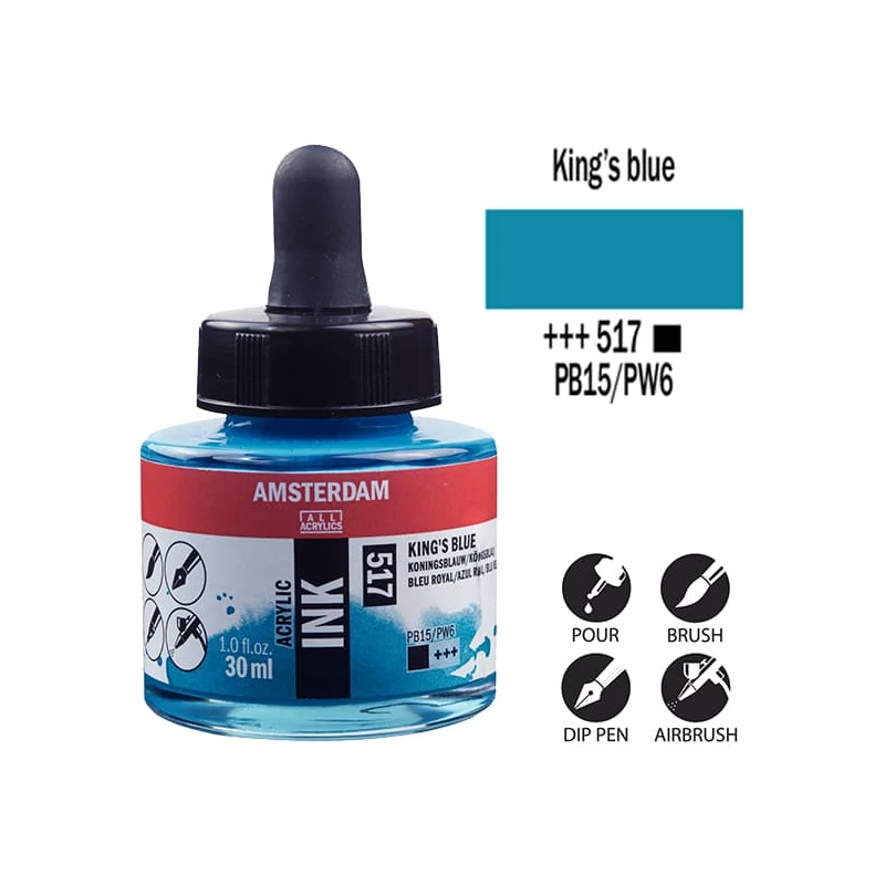 Talens Amsterdam akriltinta, 30 ml - 517, king's blue