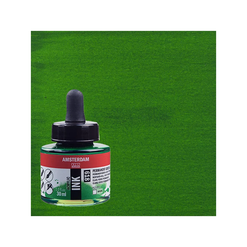 Talens Amsterdam akriltinta, 30 ml - 618, permanent green light