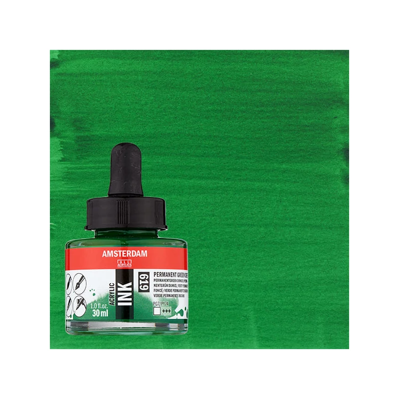 Talens Amsterdam akriltinta, 30 ml - 619, permanent green deep