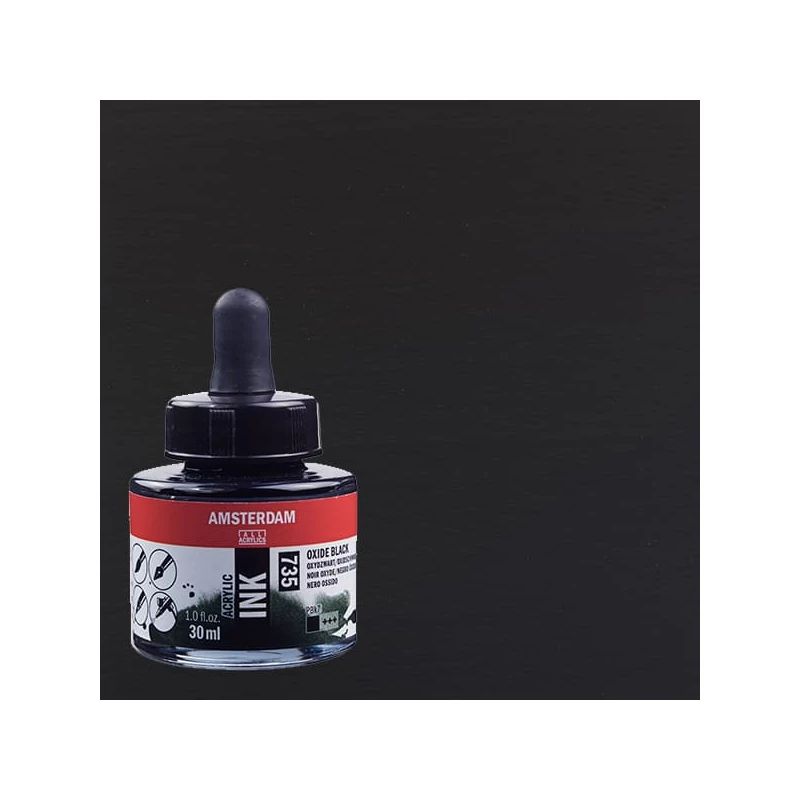 Talens Amsterdam akriltinta, 30 ml - 735, oxide black