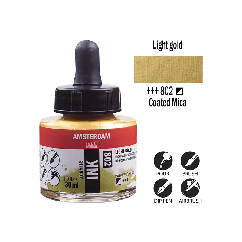 Talens Amsterdam akriltinta, 30 ml - 802, light gold