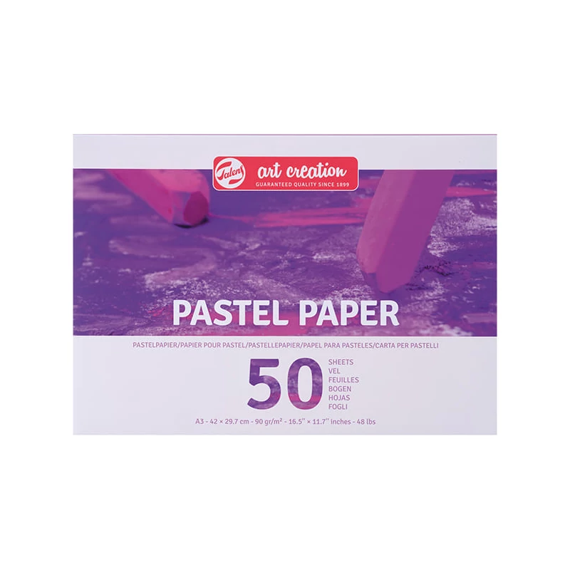 Talens Art Creation pasztellpapír tömb, 90 g, 50 lap - A3, színes