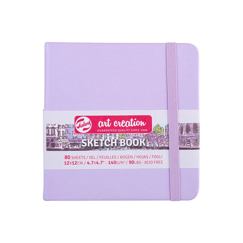 Talens Art Creation Sketch Book rajz- és vázlatfüzet, 140 g, 80 lap - 12x12 cm, pasztell ibolyaszín