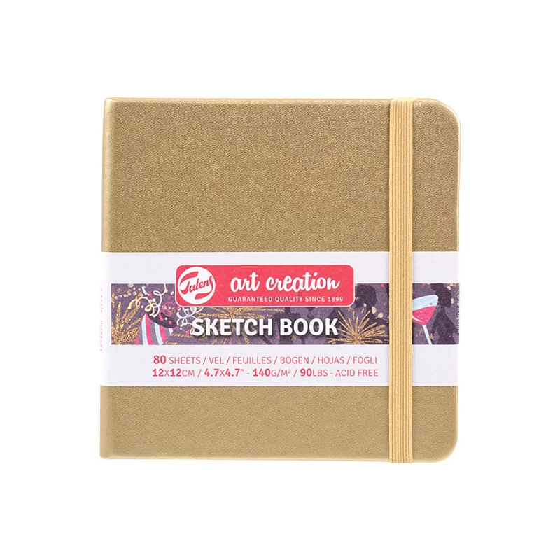 Talens Art Creation Sketch Book rajz- és vázlatfüzet, 140 g, 80 lap - 12x12 cm, fehérarany