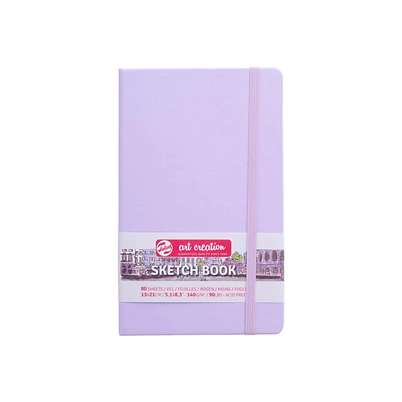 Talens Art Creation Sketch Book rajz- és vázlatfüzet, 140 g, 80 lap - 13x21 cm, pasztell ibolyaszín
