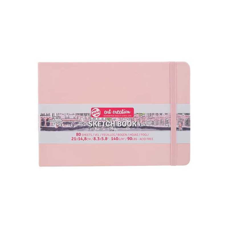Talens Art Creation Sketch Book rajz- és vázlatfüzet, 140 g, 80 lap - A5 fekvő, pasztell pink