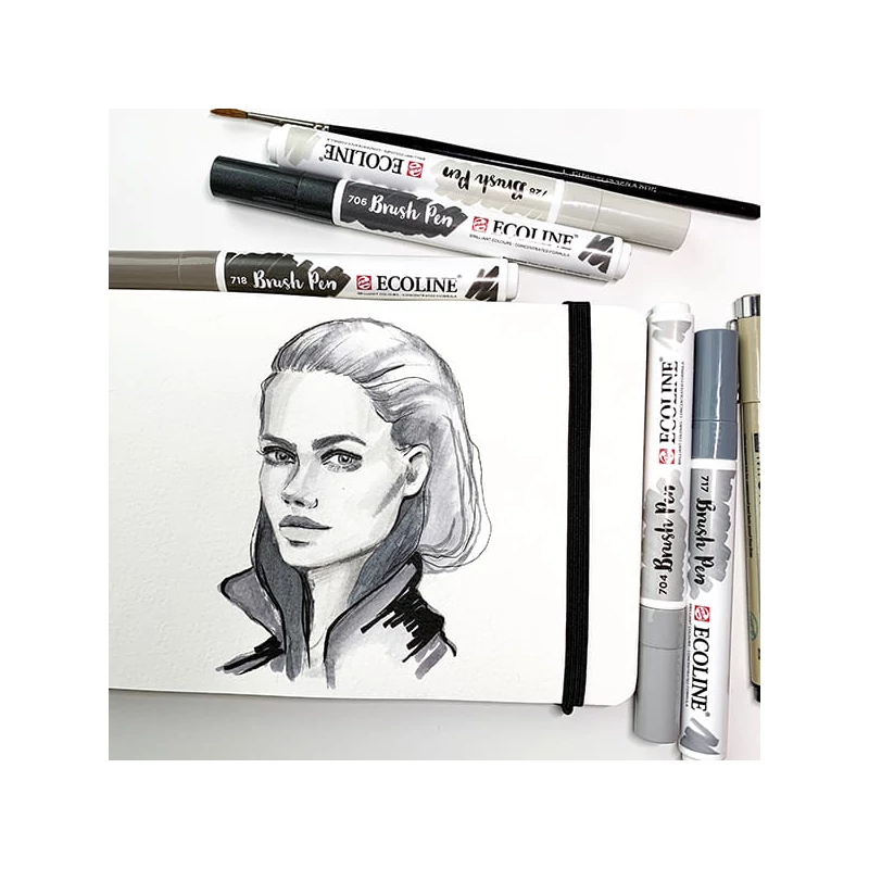 Talens Ecoline Brush Pen akvarell ecsetfilc - 728, warm grey light
