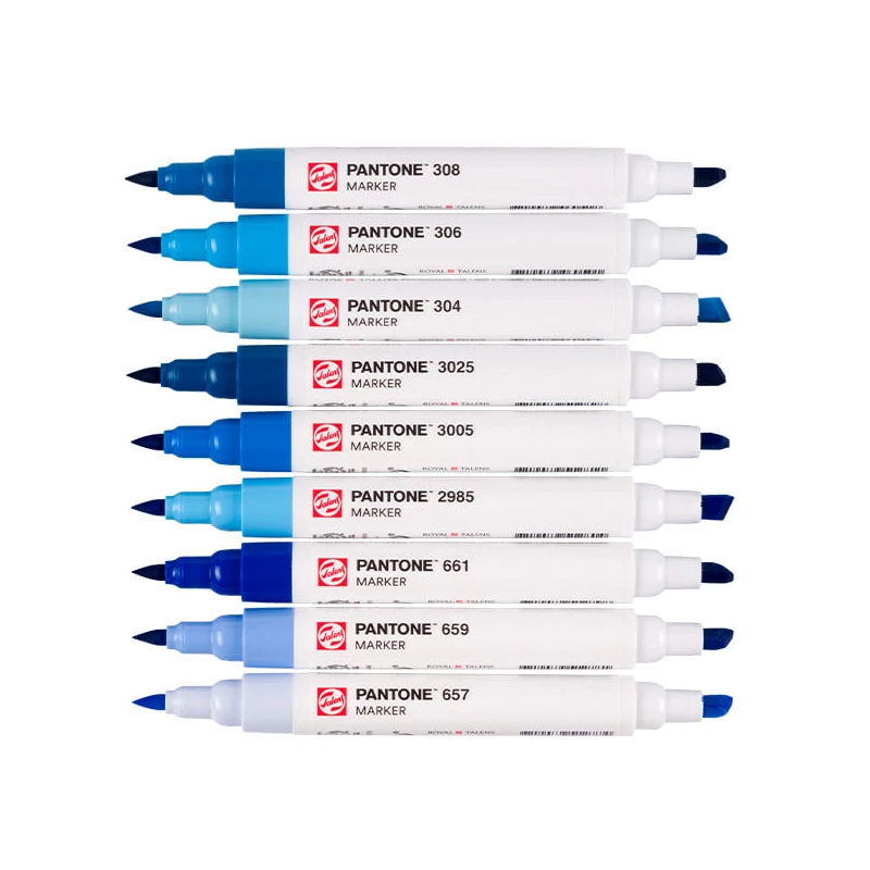 Talens Pantone kétvégű ecsetfilc készlet - 9 db, Blue