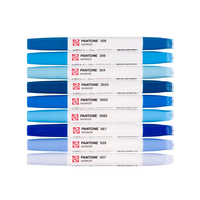 Talens Pantone kétvégű ecsetfilc készlet - 9 db, Blue