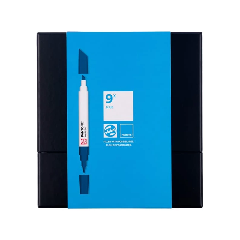 Talens Pantone kétvégű ecsetfilc készlet - 9 db, Blue