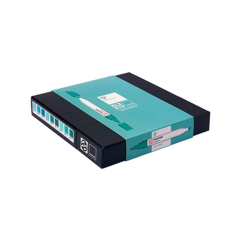 Talens Pantone kétvégű ecsetfilc készlet - 9 db, Blue green