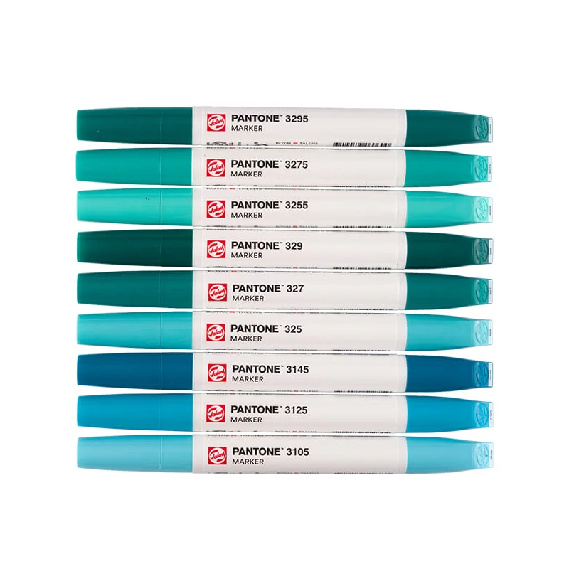 Talens Pantone kétvégű ecsetfilc készlet - 9 db, Blue green