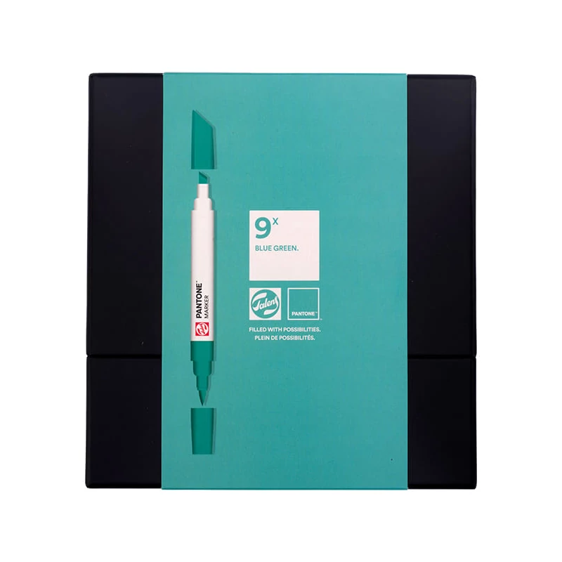 Talens Pantone kétvégű ecsetfilc készlet - 9 db, Blue green