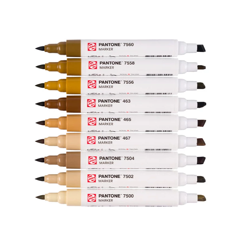 Talens Pantone kétvégű ecsetfilc készlet - 9 db, Brown