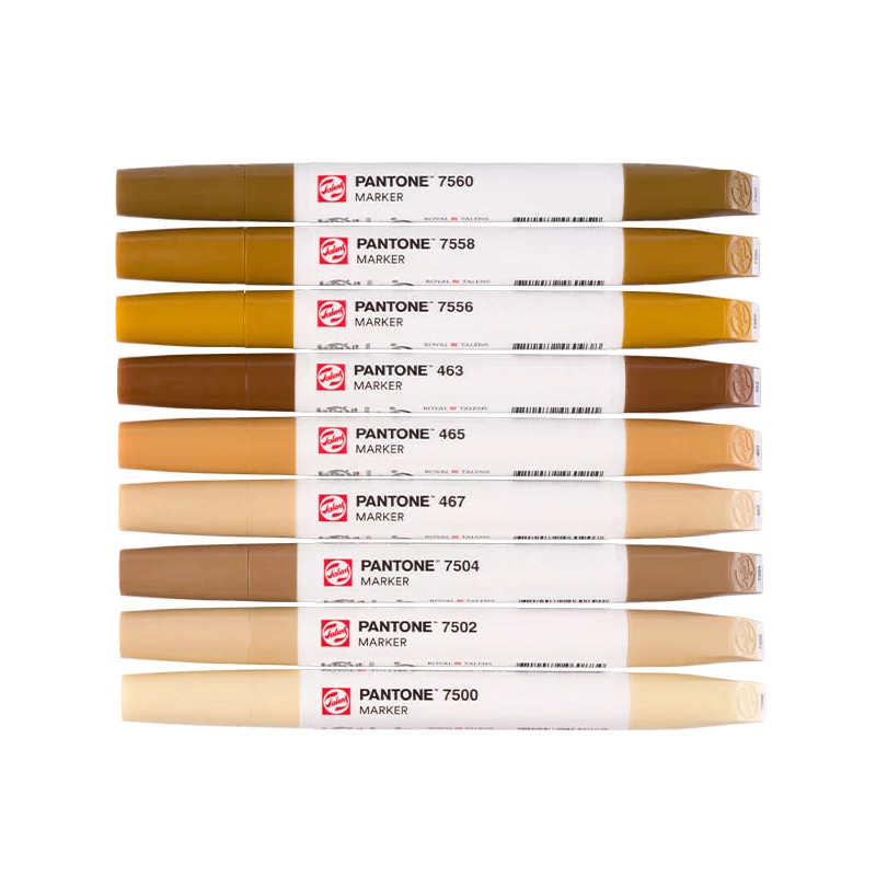 Talens Pantone kétvégű ecsetfilc készlet - 9 db, Brown