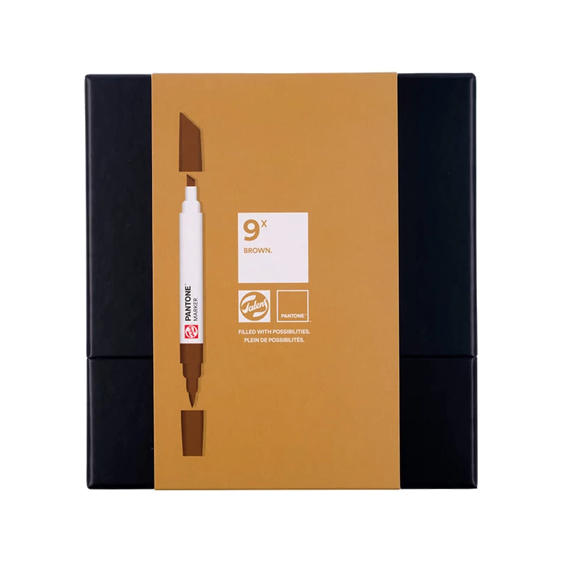 Talens Pantone kétvégű ecsetfilc készlet - 9 db, Brown