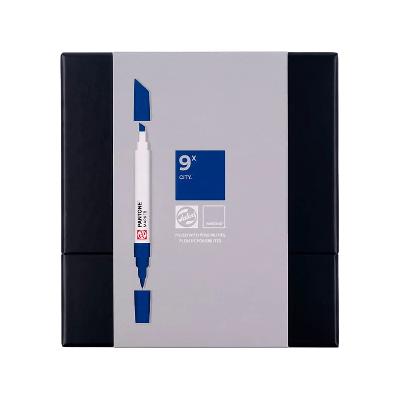 Talens Pantone kétvégű ecsetfilc készlet - 9 db, City