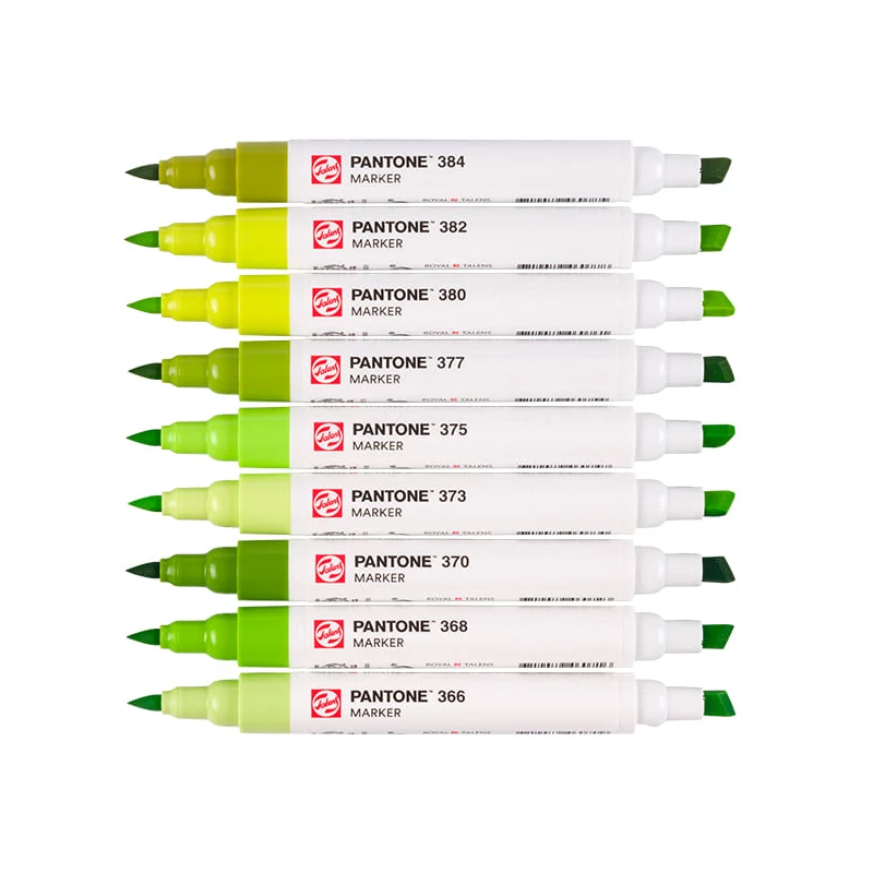 Talens Pantone kétvégű ecsetfilc készlet - 9 db, Green yellow