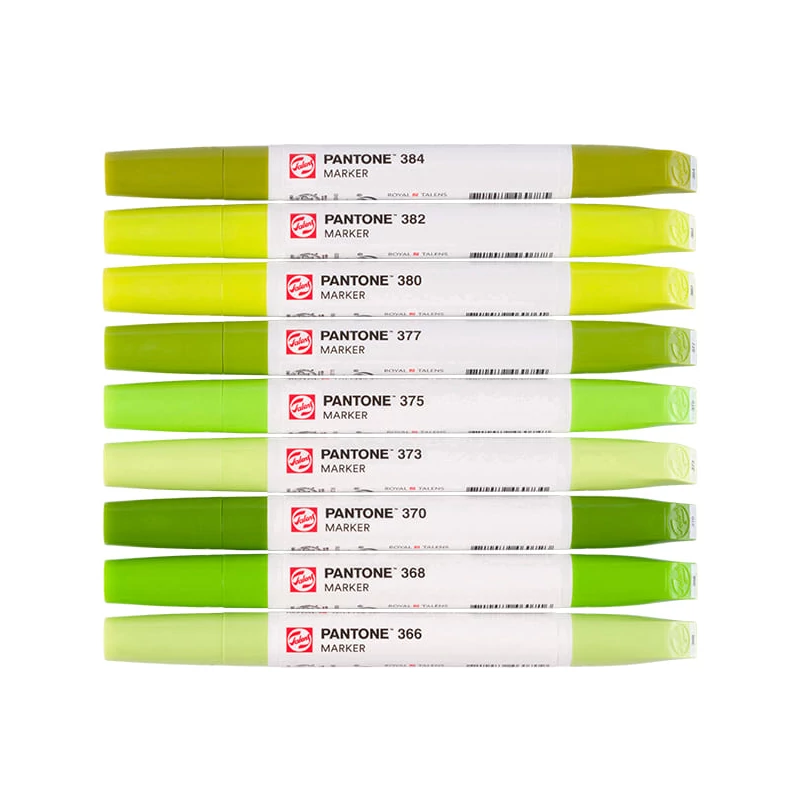 Talens Pantone kétvégű ecsetfilc készlet - 9 db, Green yellow