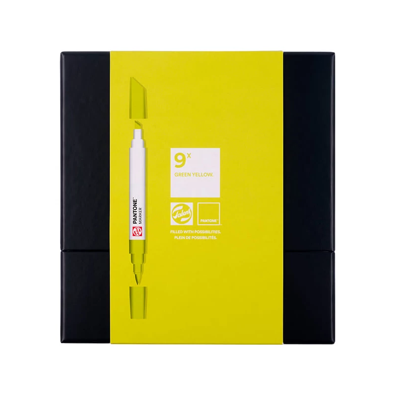 Talens Pantone kétvégű ecsetfilc készlet - 9 db, Green yellow