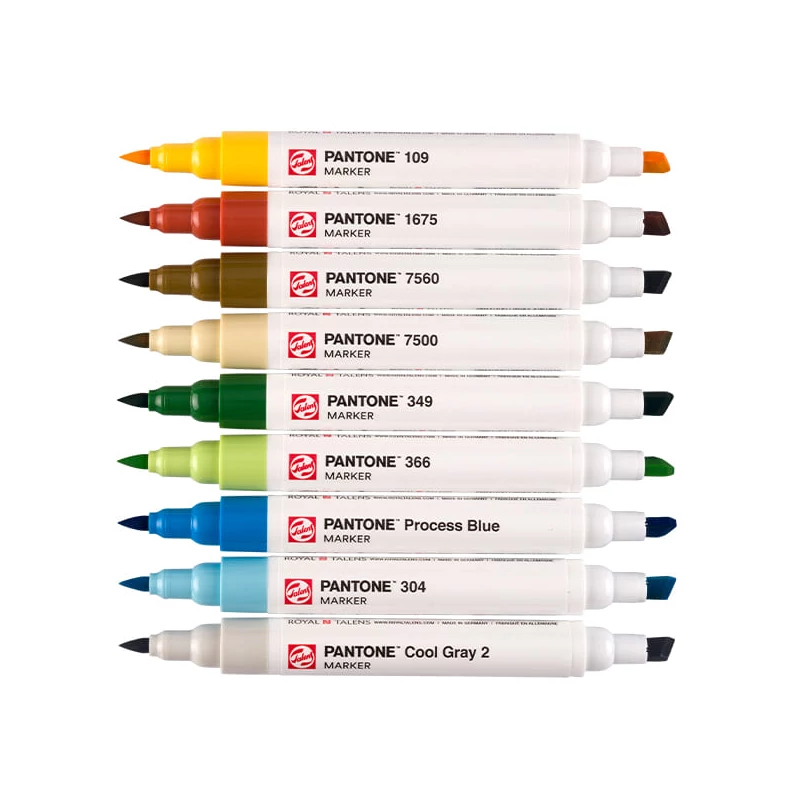 Talens Pantone kétvégű ecsetfilc készlet - 9 db, Nature