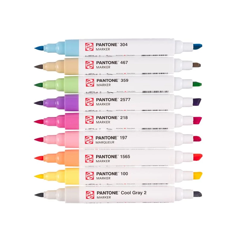 Talens Pantone kétvégű ecsetfilc készlet - 9 db, Pastel