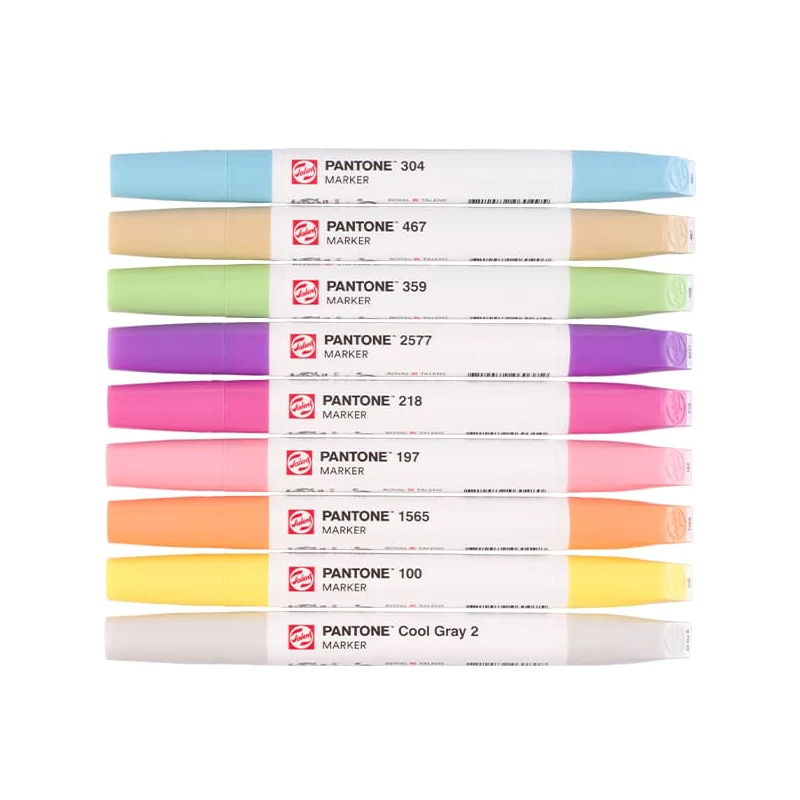 Talens Pantone kétvégű ecsetfilc készlet - 9 db, Pastel