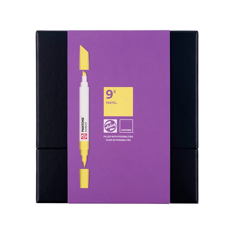 Talens Pantone kétvégű ecsetfilc készlet - 9 db, Pastel