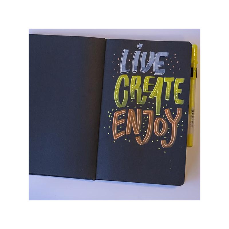 Sakura Sketch/note book jegyzet- és vázlatfüzet, fekete papír - A5 fekvő