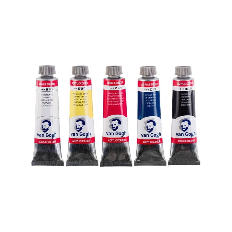 Talens Van Gogh akrilfesték készlet - 5x40 ml, primary mixing set