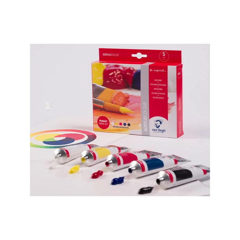 Talens Van Gogh akrilfesték készlet - 5x40 ml, primary mixing set