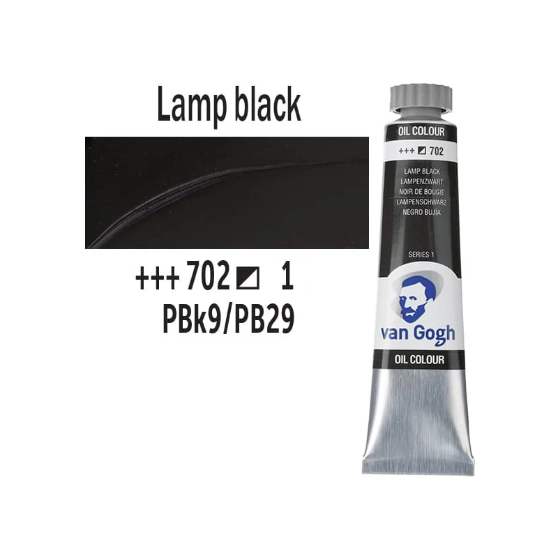 Talens Van Gogh olajfesték, 20 ml - 702, lamp black