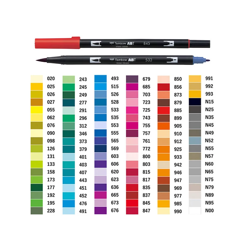 Tombow abt dual brush pen kétvégű filctoll - 131, lemon lime
