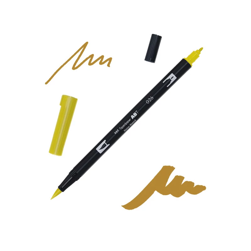 Tombow abt dual brush pen kétvégű filctoll - 026, yellow gold