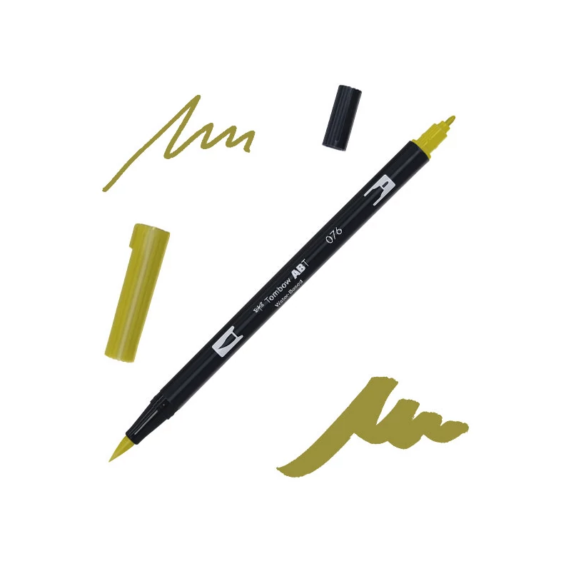 Tombow abt dual brush pen kétvégű filctoll - 076, green ochre