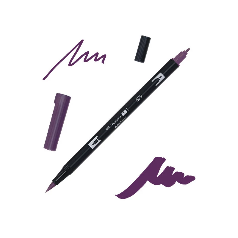 Tombow abt dual brush pen kétvégű filctoll - 679, dark plum