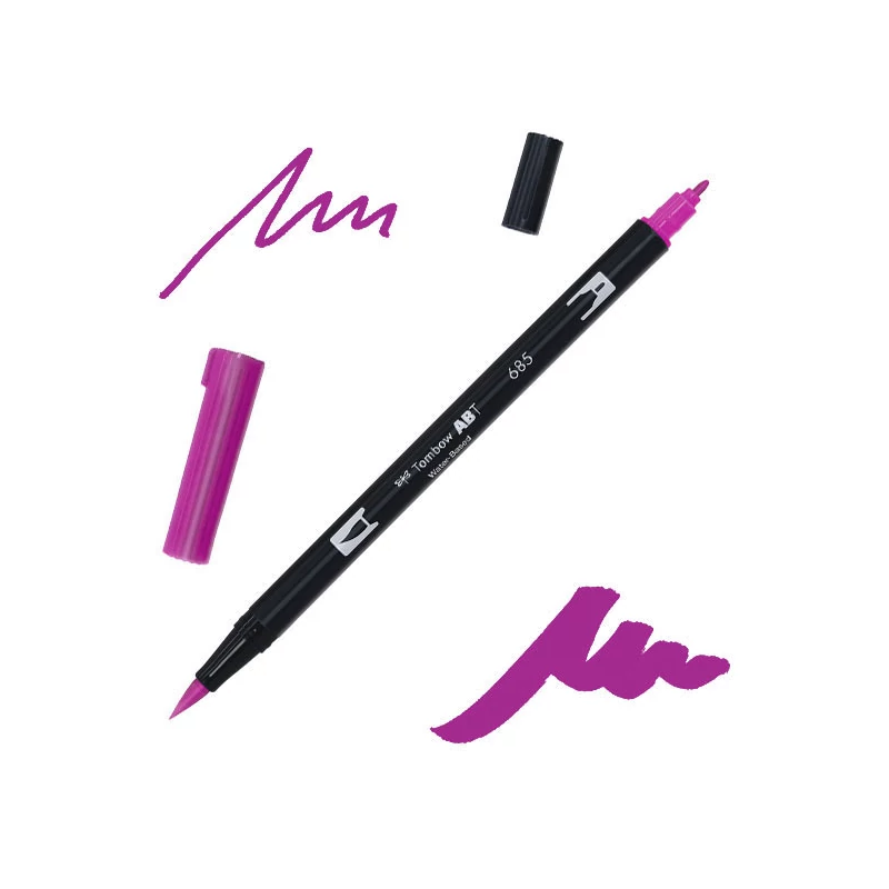 Tombow abt dual brush pen kétvégű filctoll - 685, deep magenta